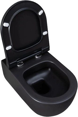 Унитаз подвесной Allen Brau Priority 4.31001.31 с крышкой, черный матовый Унитаз подвесной Allen Brau Priority 4.31001.31 с крышкой, черный матовый