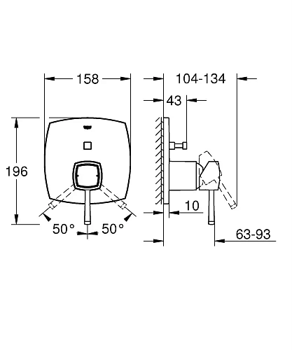 Смеситель для ванны GROHE Grandera, квадратная розетка, теплый закат глянец (24068DA0) Смеситель для ванны GROHE Grandera, квадратная розетка, теплый закат глянец (24068DA0)