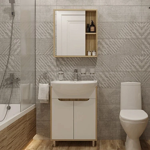 Комплект мебели DIWO Углич 60 в скандинавском стиле, белый, под дерево 461721 Комплект мебели DIWO Углич 60 в скандинавском стиле, белый, под дерево 461721