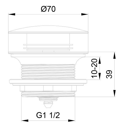 Донный клапан Wonzon & Woghand для ванны, черный матовый (WW-SS105-MB) Донный клапан Wonzon & Woghand для ванны, черный матовый (WW-SS105-MB)