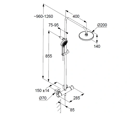 Душевая система Kludi DIVE 6807905-00 хром Душевая система Kludi DIVE 6807905-00 хром