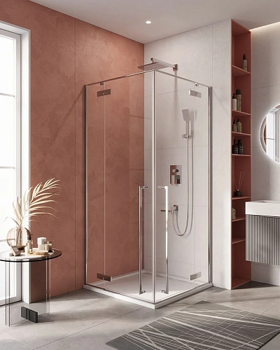 Душевой уголок CEZARES LINER-A-2-100-C-Cr 100x100см стекло прозрачное, профиль хром Душевой уголок CEZARES LINER-A-2-100-C-Cr 100x100см стекло прозрачное, профиль хром