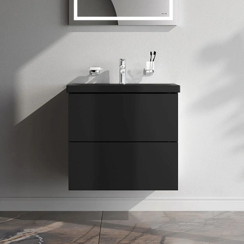 Тумба под раковину AM.PM Gem M90FHX06022BM подвесная, 60 см push-to-open, черный матовый Тумба под раковину AM.PM Gem M90FHX06022BM подвесная, 60 см push-to-open, черный матовый