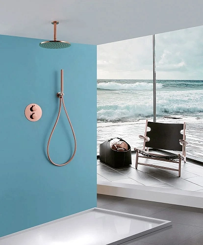 Душевая система ABBER Wasser Kreis AF8121RG скрытого монтажа без излива, розовое золото Душевая система ABBER Wasser Kreis AF8121RG скрытого монтажа без излива, розовое золото