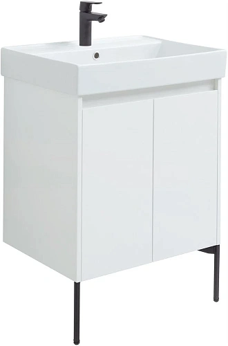 Тумба под раковину Aquanet Nova Lite 60 белый глянец (2 дверцы) 00298847 Тумба под раковину Aquanet Nova Lite 60 белый глянец (2 дверцы) 00298847