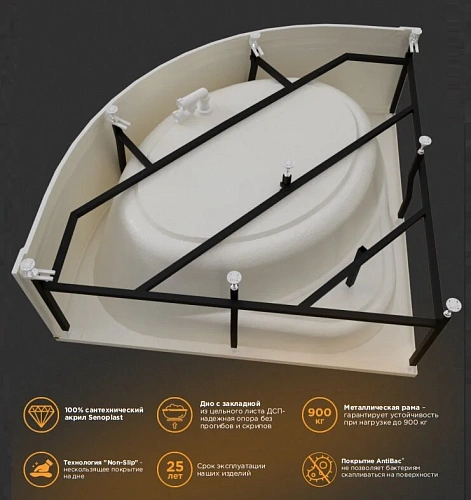 Акриловая ванна Radomir ДАНТЕ 140х140 1-01-0-0-1-363 Акриловая ванна Radomir ДАНТЕ 140х140 1-01-0-0-1-363