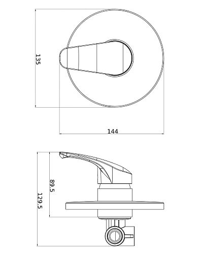 Смеситель для душа OneLife P11-400cr полимерный встраиваемый, хром Смеситель для душа OneLife P11-400cr полимерный встраиваемый, хром