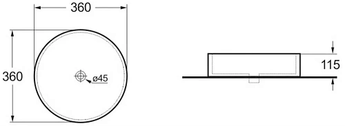 Раковина Vincea VBS-131, 360x360x115 белая Раковина Vincea VBS-131, 360x360x115 белая