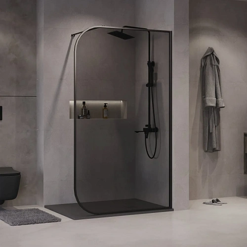 Душевая перегородка Niagara Nova NG-689-12TBLACK (120x200) черный матовый, стекло тонированное Душевая перегородка Niagara Nova NG-689-12TBLACK (120x200) черный матовый, стекло тонированное