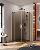 Картинка анонса товара «душевой уголок cezares slider-a-2-80/90-br-gm 80-90x80-90см стекло тонированное (бронза), профиль оружейная сталь»