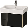 Картинка анонса товара «тумба под раковину duravit xviu xv43350b140 подвесная 68.4 см черный глянцевый»