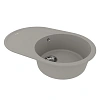 Кухонная мойка Lemark LACHA 760 врезная овальная из кварцгранита, с крылом, грей 9910057 Кухонная мойка Lemark LACHA 760 врезная овальная из кварцгранита, с крылом, грей 9910057