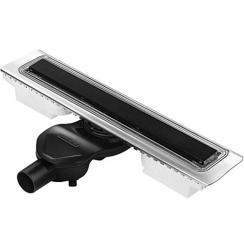 Душевой лоток BERGES С1 Norma 500 нержавеющая сталь, матовый черный, S-сифон D50 боковой 095136 Душевой лоток BERGES С1 Norma 500 нержавеющая сталь, матовый черный, S-сифон D50 боковой 095136