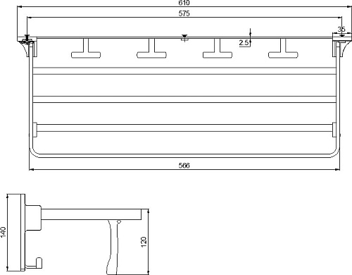 Полотенцедержатель Rush Edge ED77622 61 см Полотенцедержатель Rush Edge ED77622 61 см