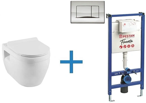 Комплект унитаза с инсталляцией Aquanet Rimless Glide-W CL-11042 (инсталляция Pestan Fluenta SET4000 Glide-W + SET40006356AC Комплект унитаза с инсталляцией Aquanet Rimless Glide-W CL-11042 (инсталляция Pestan Fluenta SET4000 Glide-W + SET40006356AC