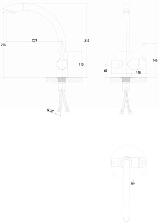 Смеситель для кухни Essen, бежевый, две воды, Es213001-328, Paulmark Смеситель для кухни Essen, бежевый, две воды, Es213001-328, Paulmark