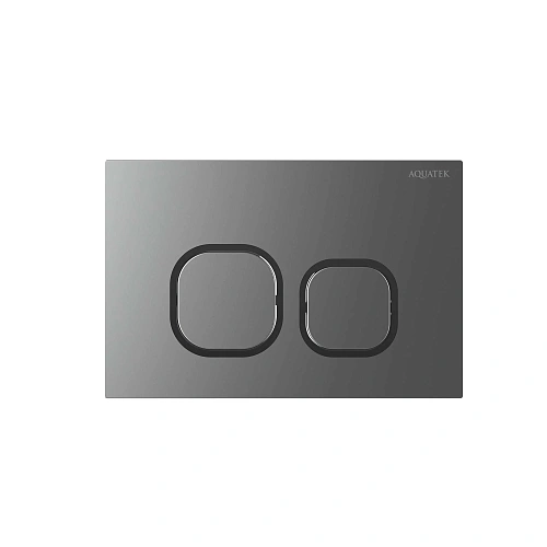 Клавиша смыва Aquatek KDI-0000060 BC-1 оружейная сталь матовая ободок хром Клавиша смыва Aquatek KDI-0000060 BC-1 оружейная сталь матовая ободок хром