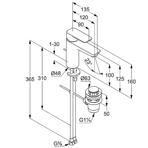 Смеситель для раковины Kludi PURE&STYLE 402930575WR4 хром Смеситель для раковины Kludi PURE&STYLE 402930575WR4 хром