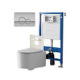 Комплект инсталляции Point Элемент PN45120 с клавишей смыва Виктория, цвет сатин/хром, PN44061SC и унитазом Веста белый, с сиденьем микролифт PN41701 Комплект инсталляции Point Элемент PN45120 с клавишей смыва Виктория, цвет сатин/хром, PN44061SC и унитазом Веста белый, с сиденьем микролифт PN41701