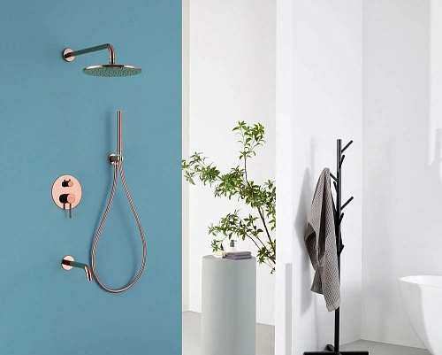 Душевая система ABBER Wasser Kreis AF8117RG скрытого монтажа с изливом, розовое золото Душевая система ABBER Wasser Kreis AF8117RG скрытого монтажа с изливом, розовое золото