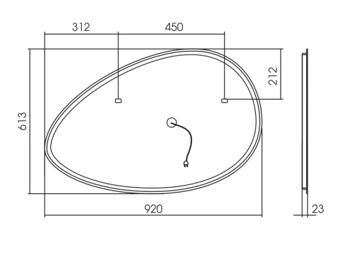 Зеркало SILVER MIRRORS Omega 920х600 (LED-00002556) Зеркало SILVER MIRRORS Omega 920х600 (LED-00002556)