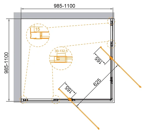 Душевой уголок CEZARES VARIANTE-A/AH-2-100/110-C-Cr 100x110 см Душевой уголок CEZARES VARIANTE-A/AH-2-100/110-C-Cr 100x110 см