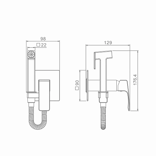 Гигиенический душ Raglo R02.54.03 встраиваемый, сатин золотой Гигиенический душ Raglo R02.54.03 встраиваемый, сатин золотой