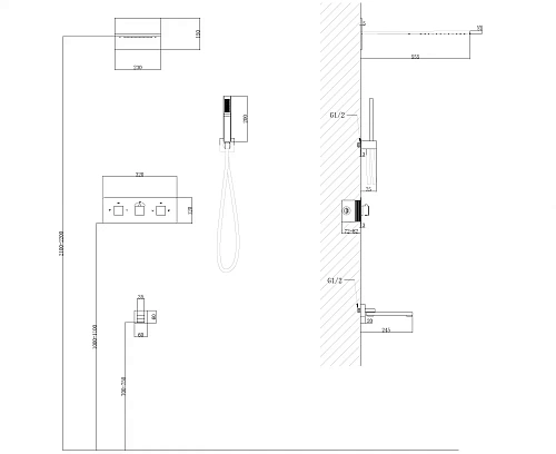 Душевая система ABBER Daheim AF8253W скрытого монтажа с изливом, термостат, белая матовая Душевая система ABBER Daheim AF8253W скрытого монтажа с изливом, термостат, белая матовая