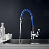 Смеситель для кухни Rossinka Z35-35U-Blue с гибким цветным изливом Смеситель для кухни Rossinka Z35-35U-Blue с гибким цветным изливом