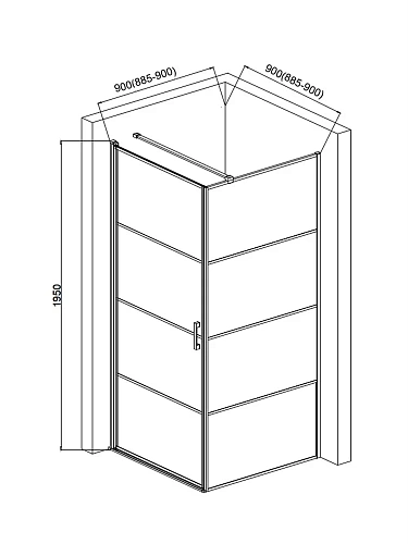 Душевой уголок AQUAme AQM5215-LH-9 900x900x1950мм стекло 6мм, цвет профиля матовый черный Душевой уголок AQUAme AQM5215-LH-9 900x900x1950мм стекло 6мм, цвет профиля матовый черный
