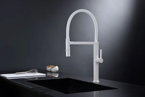 Смеситель для кухни Paulmark LEADER белый матовый Le214101-WH Смеситель для кухни Paulmark LEADER белый матовый Le214101-WH