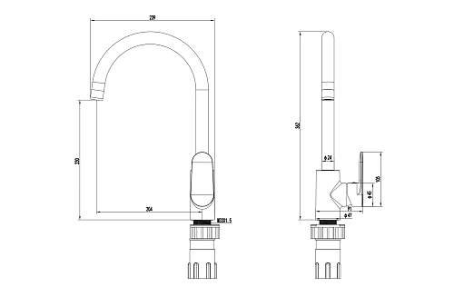 Смеситель для кухни Aquatek НИКА AQ1882MB черный матовый Смеситель для кухни Aquatek НИКА AQ1882MB черный матовый