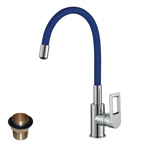 Смеситель для кухни Rossinka Z35-35U-Blue с гибким цветным изливом Смеситель для кухни Rossinka Z35-35U-Blue с гибким цветным изливом