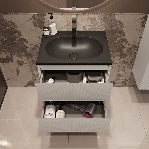 Тумба под раковину Vincea Welle 600 подвесная, белый матовый софт-тач Тумба под раковину Vincea Welle 600 подвесная, белый матовый софт-тач