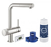 Картинка анонса товара «смеситель для кухни grohe blue pure minta, стартовый комплект, суперсталь, (30382dc0)»