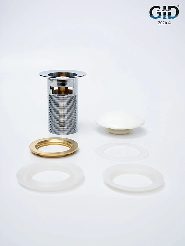 Донный клапан Gid с переливом Wh100-1 71102K белый 7x7x10 Донный клапан Gid с переливом Wh100-1 71102K белый 7x7x10