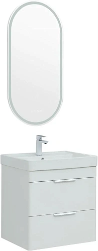 Тумба под раковину Aquanet Ирис new 60 белый глянец (2 ящика) 00310144 Тумба под раковину Aquanet Ирис new 60 белый глянец (2 ящика) 00310144