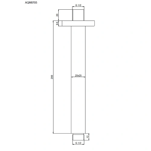Кронштейн верхнего душа AQUAme AQM8705GM металл шлифованный Кронштейн верхнего душа AQUAme AQM8705GM металл шлифованный