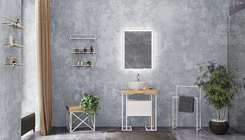 Полка Velvex Gelou 50 White металлическая со стеклом pkGEL.50-58 Полка Velvex Gelou 50 White металлическая со стеклом pkGEL.50-58