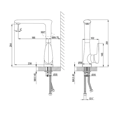 Смеситель для кухни Lemark Status LM4405C, хром Смеситель для кухни Lemark Status LM4405C, хром