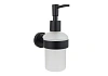 Дозатор жидкого мыла Aquatek ВЕГА AQ4005MB черный матовый, стекло матовое белое