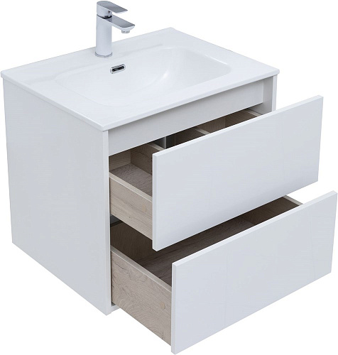 Тумба под раковину Aquanet Lino 60 (Flat) белый глянец 00287540 Тумба под раковину Aquanet Lino 60 (Flat) белый глянец 00287540