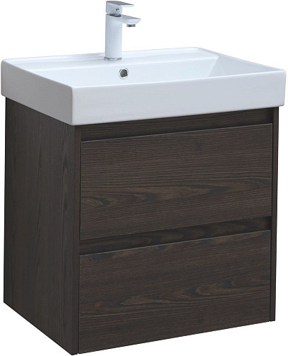 Тумба под раковину Aquanet Nova Lite 60 дуб черный (2 ящика) 00287894 Тумба под раковину Aquanet Nova Lite 60 дуб черный (2 ящика) 00287894