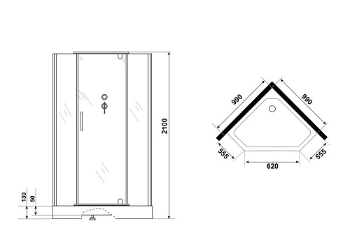 Душевая кабина Niagara Luxe NG-7717WBK (1000x1000х2100) низкий поддон стенки белые без крыши Душевая кабина Niagara Luxe NG-7717WBK (1000x1000х2100) низкий поддон стенки белые без крыши