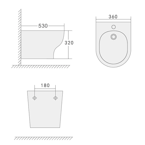 Биде подвесное Boheme FIORE 978-BIDET-W белый глянец Биде подвесное Boheme FIORE 978-BIDET-W белый глянец