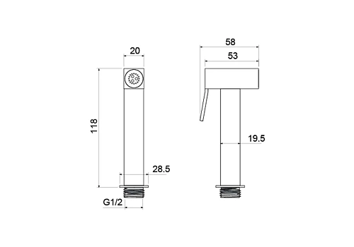Гигиеническая лейка Aquatek AQ2058CR Хром Гигиеническая лейка Aquatek AQ2058CR Хром