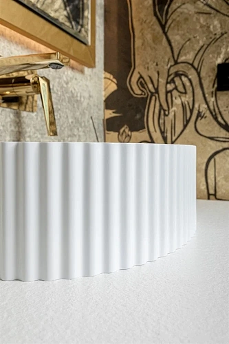 Раковина Boheme Canale 878-WM рифл матовая белая Раковина Boheme Canale 878-WM рифл матовая белая