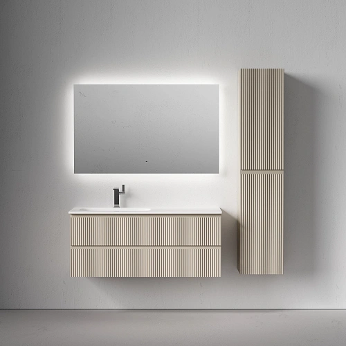 Тумба под раковину SANCOS Snob SNR120LCE R левая 1195х445х500 Beige Soft подвесная Тумба под раковину SANCOS Snob SNR120LCE R левая 1195х445х500 Beige Soft подвесная