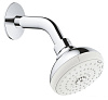 Картинка анонса товара «верхний душ grohe new tempesta 100 iii с душевым кронштейном, хром (26088001)»