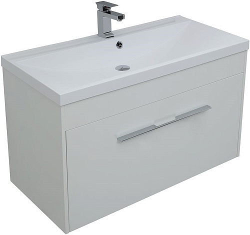 Тумба под раковину Aquanet Августа 100 белый глянец 00274142 Тумба под раковину Aquanet Августа 100 белый глянец 00274142